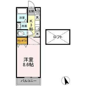 1K 間取り図