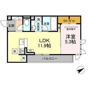 1LDK 間取り図