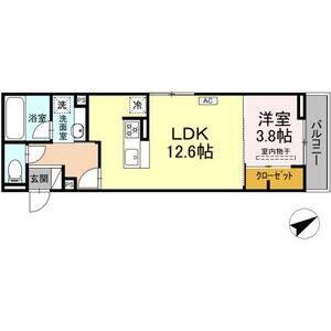 1LDK 間取り図