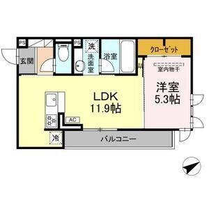 1LDK 間取り図