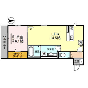 1LDK 間取り図