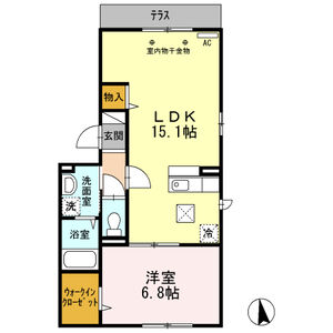 1LDK 間取り図