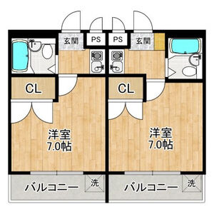 1K 間取り図