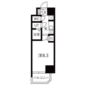 1K 間取り図