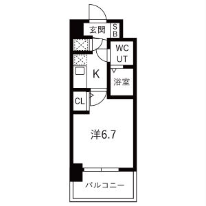 1K 間取り図