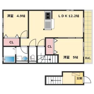 2LDK 間取り図