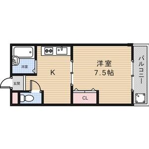 1DK 間取り図
