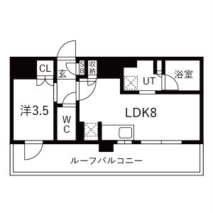 1K 間取り図