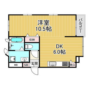 1LDK 間取り図