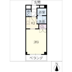 1K 間取り図