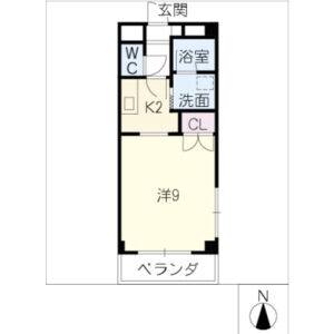 1K 間取り図