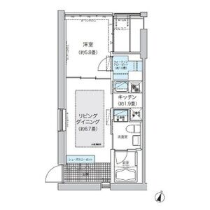 1LDK 間取り図