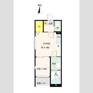 1DK 間取り図