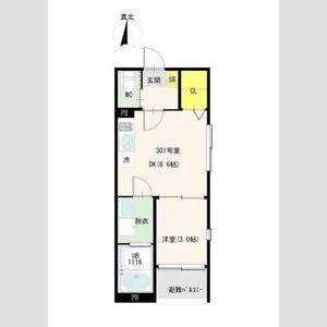 1DK 間取り図