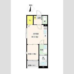1DK 間取り図