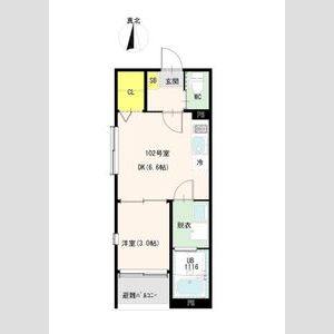 1DK 間取り図