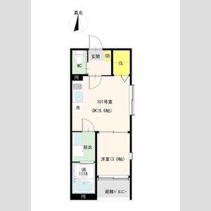 1DK 間取り図