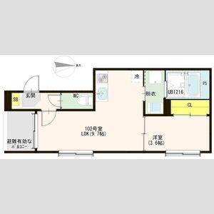 1LDK 間取り図