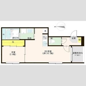 1LDK 間取り図