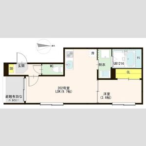 1LDK 間取り図