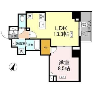 1LDK 間取り図