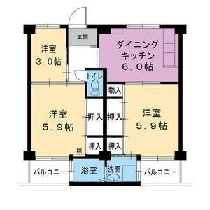 3DK 間取り図