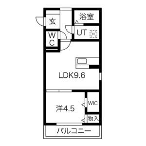 1LDK 間取り図