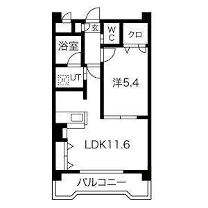 1LDK 間取り図