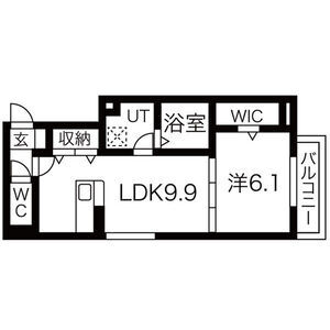 1LDK 間取り図