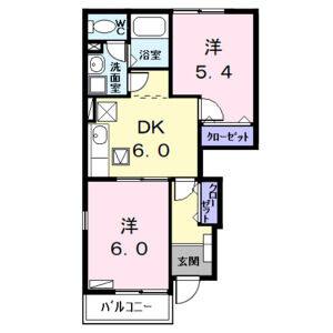 2DK 間取り図