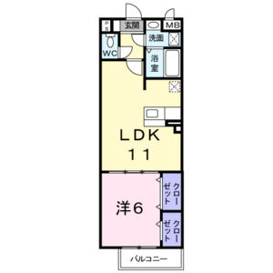 1LDK 間取り図