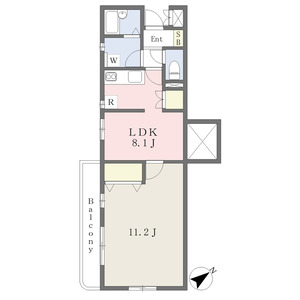 1LDK 間取り図