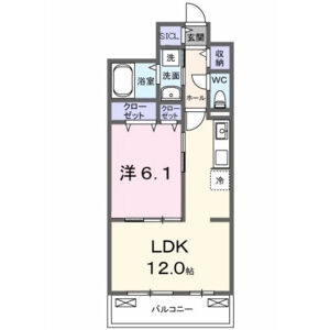 1LDK 間取り図
