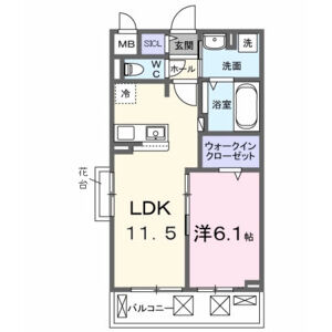 1LDK 間取り図