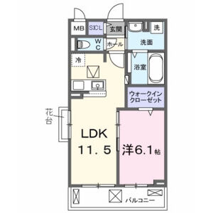 1LDK 間取り図