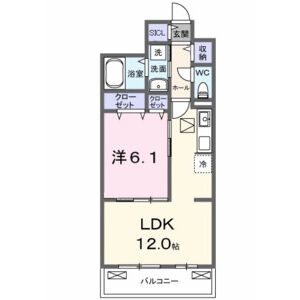 1LDK 間取り図