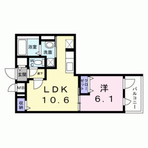 1LDK 間取り図
