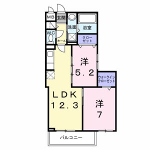 2LDK 間取り図