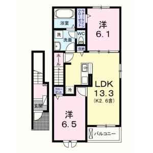 2LDK 間取り図
