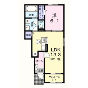 1LDK 間取り図