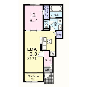 1LDK 間取り図