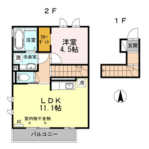 1LDK 間取り図
