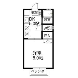 1DK 間取り図