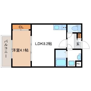 1LDK 間取り図