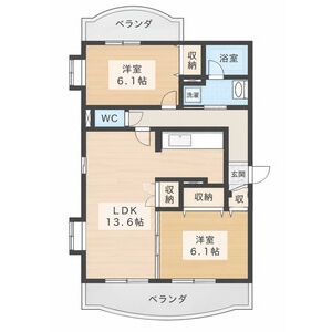 2LDK 間取り図