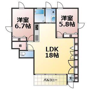 2LDK 間取り図