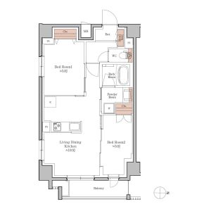 2LDK 間取り図