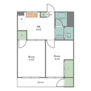 2DK 間取り図