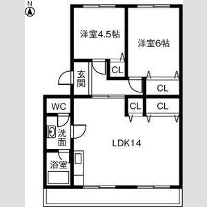 2LDK 間取り図
