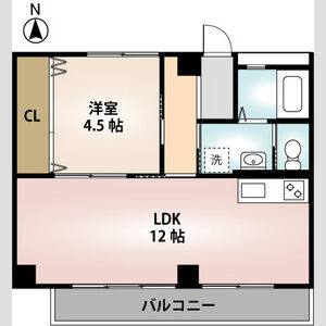 1LDK 間取り図